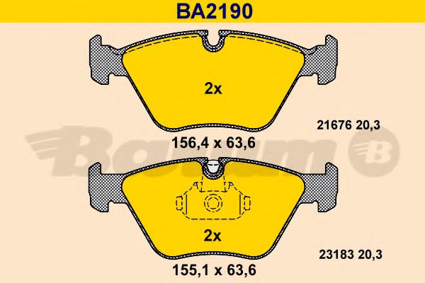 BARUM BA2190 Тормозные колодки для BMW (Бмв) BARUM BA2190 Тормозные колодки для BMW (Бмв)