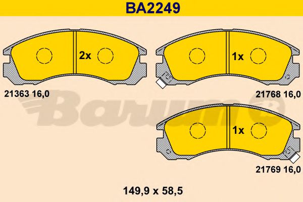 BARUM BA2249 Тормозные колодки для MITSUBISHI COLT/RODEO (Митсубиши/митсубиси Cолт/родэо) BARUM BA2249 Тормозные колодки для MITSUBISHI COLT/RODEO (Митсубиши/митсубиси Cолт/родэо)