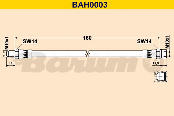 BARUM BAH0003 Тормозной шланг для AUDI 90 (Ауди 90) BARUM BAH0003 Тормозной шланг для AUDI 90 (Ауди 90)
