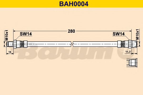 BARUM BAH0004 Тормозной шланг для ALFA-ROMEO (Алфа-ромэо) BARUM BAH0004 Тормозной шланг для ALFA-ROMEO (Алфа-ромэо)
