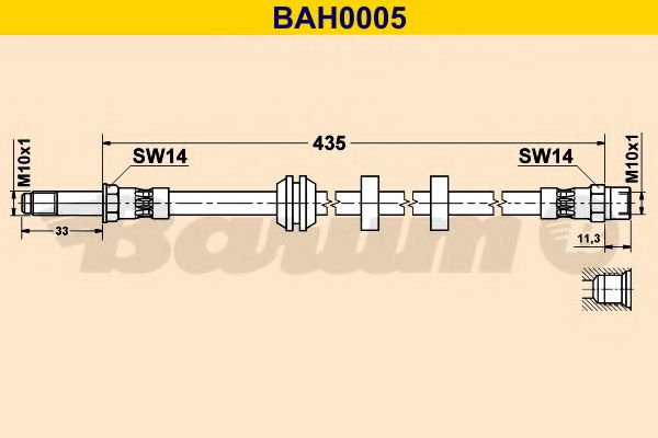 BARUM BAH0005 Тормозной шланг для VOLKSWAGEN CADDY II (Фольксваген Кадди 2) BARUM BAH0005 Тормозной шланг для VOLKSWAGEN CADDY II (Фольксваген Кадди 2)