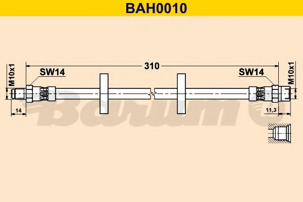 BARUM BAH0010 Тормозной шланг для VOLKSWAGEN CADDY I (Фольксваген Cаддъ и) BARUM BAH0010 Тормозной шланг для VOLKSWAGEN CADDY I (Фольксваген Cаддъ и)