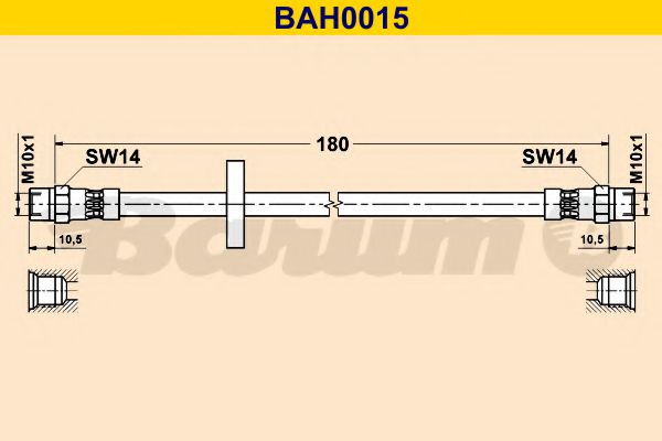 BARUM BAH0015 Тормозной шланг для VOLKSWAGEN VANAGON III (Фольксваген Vанагон 3) BARUM BAH0015 Тормозной шланг для VOLKSWAGEN VANAGON III (Фольксваген Vанагон 3)