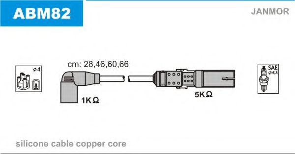 JANMOR ABM82 Комплект проводов зажигания для SEAT ALTEA (Сеат Алтэа) JANMOR ABM82 Комплект проводов зажигания для SEAT ALTEA (Сеат Алтэа)