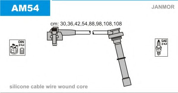 JANMOR AM54 Комплект проводов зажигания для LINCOLN CONTINENTAL TOWN CAR (Линcолн Cонтинэнтал товн cар) JANMOR AM54 Комплект проводов зажигания для LINCOLN CONTINENTAL TOWN CAR (Линcолн Cонтинэнтал товн cар)