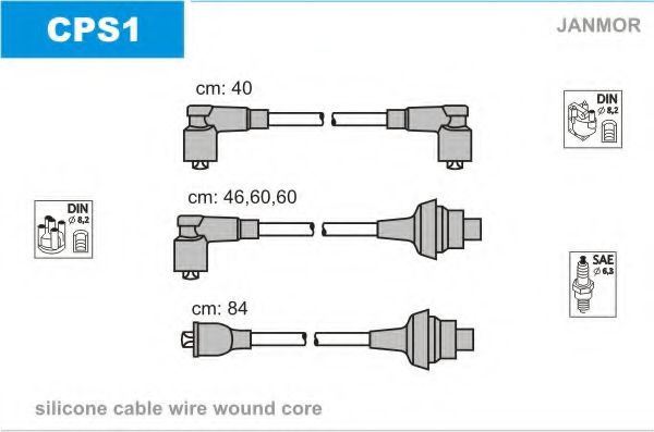 JANMOR CPS1 Комплект проводов зажигания для CITROëN (Cитроëн) JANMOR CPS1 Комплект проводов зажигания для CITROëN (Cитроëн)