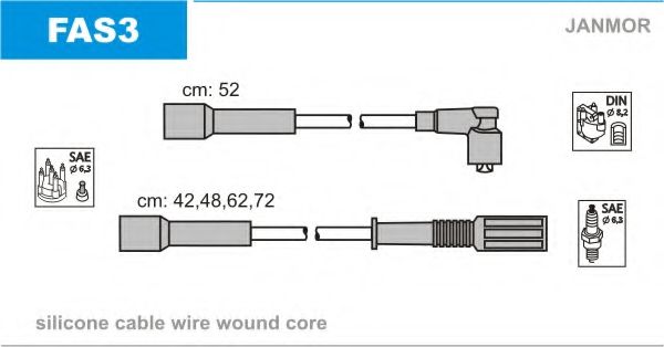 JANMOR FAS3 Комплект проводов зажигания для LANCIA (Лансиа/лянча) JANMOR FAS3 Комплект проводов зажигания для LANCIA (Лансиа/лянча)