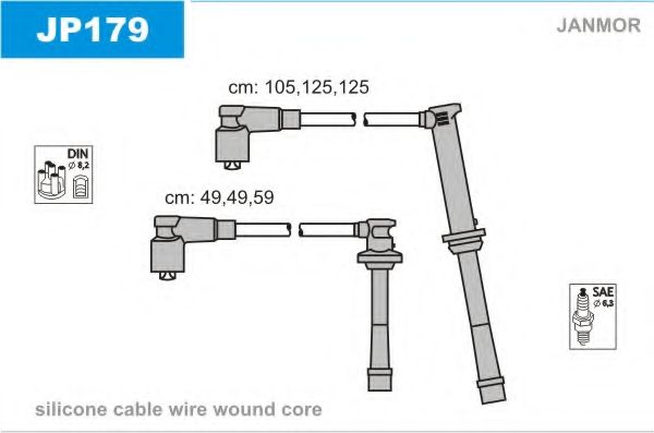 JANMOR JP179 Комплект проводов зажигания для MAZDA 323 F V (Мазда 323 ф5) JANMOR JP179 Комплект проводов зажигания для MAZDA 323 F V (Мазда 323 ф5)