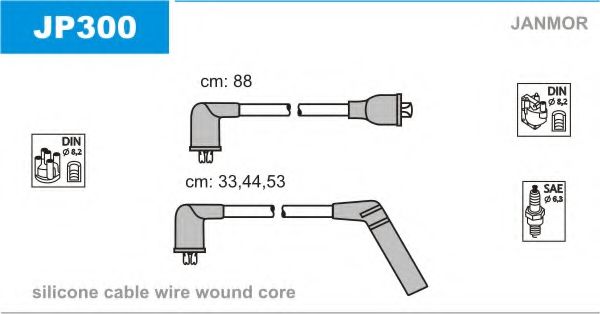 JANMOR JP300 Комплект проводов зажигания для SUBARU (Субару) JANMOR JP300 Комплект проводов зажигания для SUBARU (Субару)