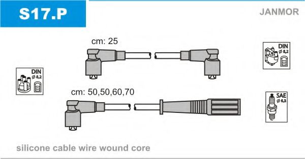 JANMOR S17.P Комплект проводов зажигания для LADA (Лада) JANMOR S17.P Комплект проводов зажигания для LADA (Лада)