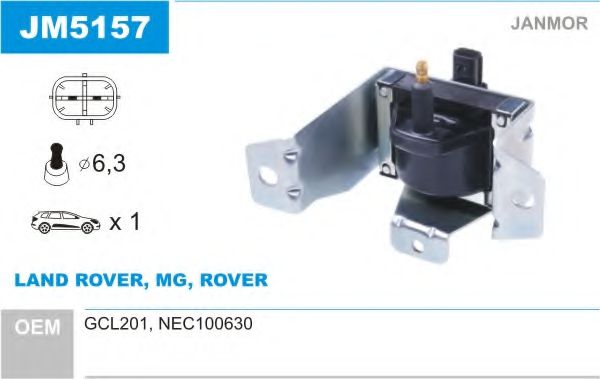JANMOR JM5157 Катушка зажигания для ROVER 400 (Ровер 400) JANMOR JM5157 Катушка зажигания для ROVER 400 (Ровер 400)