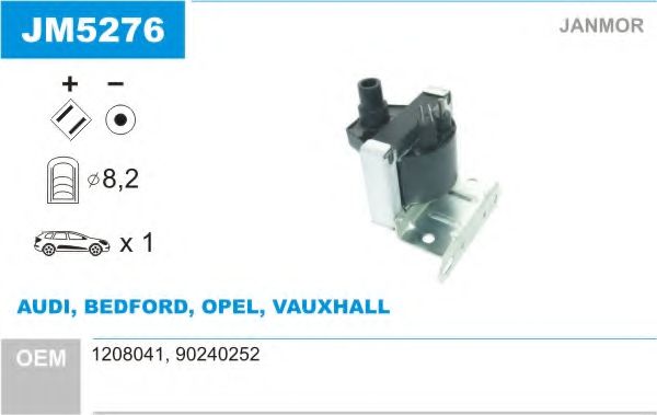 JANMOR JM5276 Катушка зажигания для OPEL COMMODORE B (Опель Cоммодорэ б) JANMOR JM5276 Катушка зажигания для OPEL COMMODORE B (Опель Cоммодорэ б)