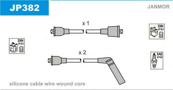 JANMOR JP382 Комплект проводов зажигания для DAIHATSU (Дайхатсу) JANMOR JP382 Комплект проводов зажигания для DAIHATSU (Дайхатсу)