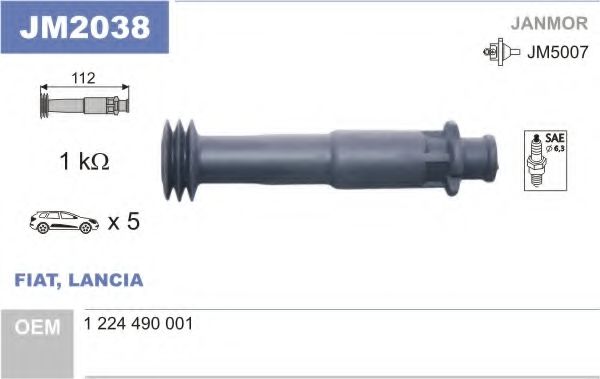 JANMOR JM2038 Вилка, катушка зажигания для LANCIA KAPPA (Лансиа/лянча Каппа) JANMOR JM2038 Вилка, катушка зажигания для LANCIA KAPPA (Лансиа/лянча Каппа)