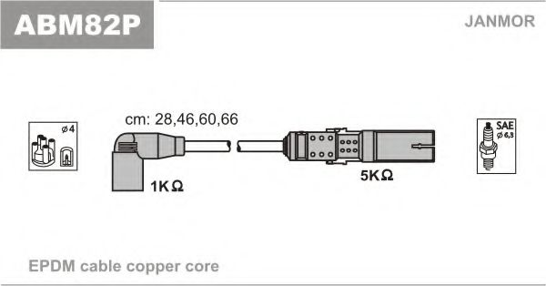 JANMOR ABM82P Комплект проводов зажигания для SEAT ALTEA (Сеат Алтэа) JANMOR ABM82P Комплект проводов зажигания для SEAT ALTEA (Сеат Алтэа)