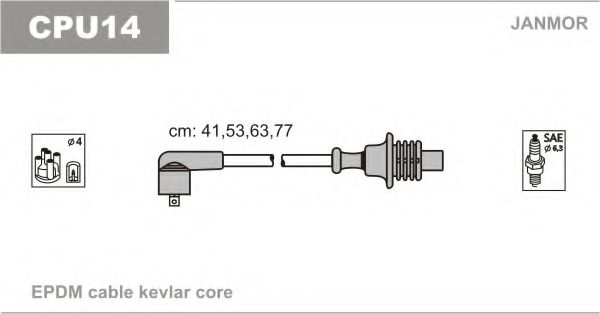 JANMOR CPU14 Комплект проводов зажигания для CITROËN JUMPER (CитроËн Жумпэр) JANMOR CPU14 Комплект проводов зажигания для CITROËN JUMPER (CитроËн Жумпэр)
