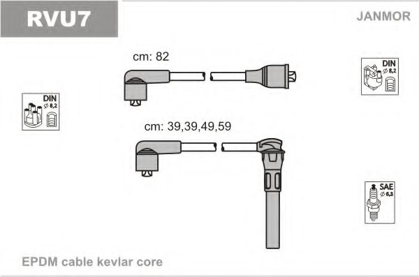 JANMOR RVU7 Комплект проводов зажигания для ROVER 400 (Ровер 400) JANMOR RVU7 Комплект проводов зажигания для ROVER 400 (Ровер 400)
