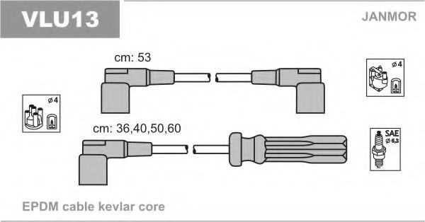 JANMOR VLU13 Комплект проводов зажигания для VOLVO 960 (Вольво 960) JANMOR VLU13 Комплект проводов зажигания для VOLVO 960 (Вольво 960)