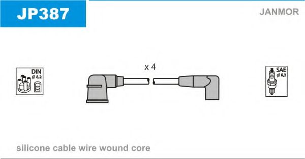 JANMOR JP387 Комплект проводов зажигания для MAZDA RX 7 III (Мазда Рх 7 3) JANMOR JP387 Комплект проводов зажигания для MAZDA RX 7 III (Мазда Рх 7 3)