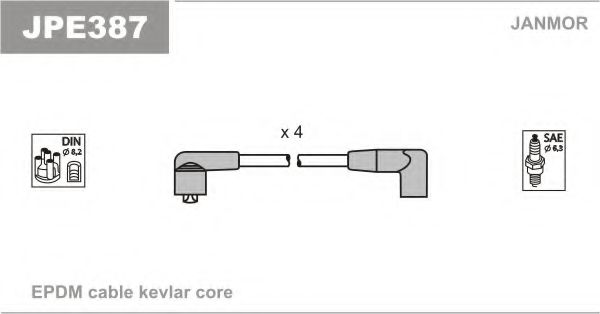 JANMOR JPE387 Комплект проводов зажигания для MAZDA RX 7 III (Мазда Рх 7 3) JANMOR JPE387 Комплект проводов зажигания для MAZDA RX 7 III (Мазда Рх 7 3)