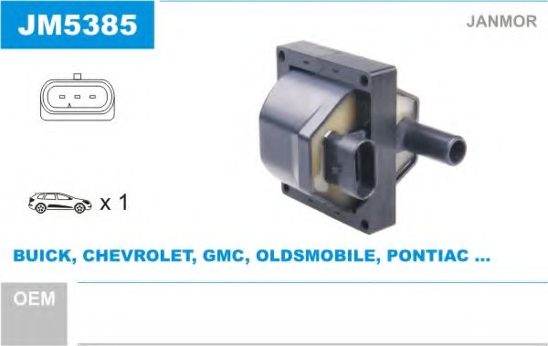 JANMOR JM5385 Катушка зажигания для CHEVROLET TAHOE (Шевроле Тахоэ) JANMOR JM5385 Катушка зажигания для CHEVROLET TAHOE (Шевроле Тахоэ)