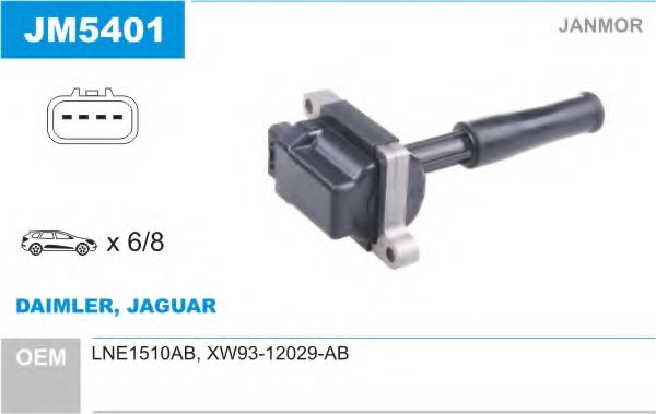 JANMOR JM5401 Катушка зажигания для JAGUAR VANDEN PLAS (Ягуар Vандэн плас) JANMOR JM5401 Катушка зажигания для JAGUAR VANDEN PLAS (Ягуар Vандэн плас)