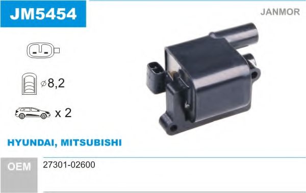 JANMOR JM5454 Катушка зажигания для MITSUBISHI LANCER (Митсубиши/митсубиси Ланcэр) JANMOR JM5454 Катушка зажигания для MITSUBISHI LANCER (Митсубиши/митсубиси Ланcэр)