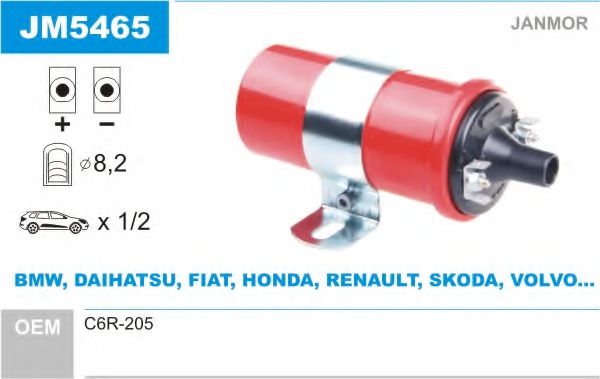 JANMOR JM5465 Катушка зажигания для DAIHATSU CHARADE I (Дайхатсу Чарадэ и) JANMOR JM5465 Катушка зажигания для DAIHATSU CHARADE I (Дайхатсу Чарадэ и)