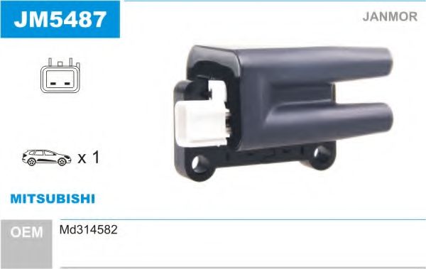JANMOR JM5487 Катушка зажигания для MITSUBISHI CHALLENGER (Митсубиши/митсубиси Чаллэнгэр) JANMOR JM5487 Катушка зажигания для MITSUBISHI CHALLENGER (Митсубиши/митсубиси Чаллэнгэр)