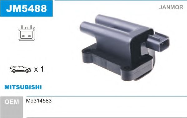 JANMOR JM5488 Катушка зажигания для MITSUBISHI CHALLENGER (Митсубиши/митсубиси Чаллэнгэр) JANMOR JM5488 Катушка зажигания для MITSUBISHI CHALLENGER (Митсубиши/митсубиси Чаллэнгэр)