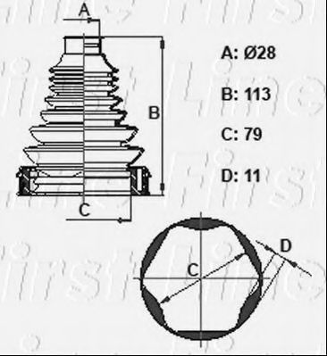 FIRST LINE FCB6407 Пыльник, приводной вал для FORD KUGA I (Форд Куга 1) FIRST LINE FCB6407 Пыльник, приводной вал для FORD KUGA I (Форд Куга 1)