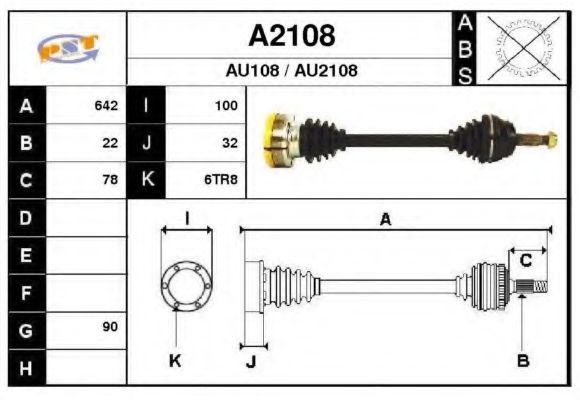 SNRA A2108 Приводной вал для AUDI COUPE (Ауди Cоупэ) SNRA A2108 Приводной вал для AUDI COUPE (Ауди Cоупэ)