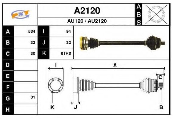 SNRA A2120 Приводной вал для AUDI (Ауди) SNRA A2120 Приводной вал для AUDI (Ауди)