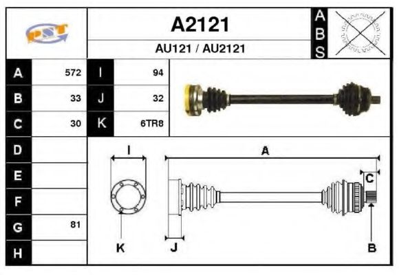 SNRA A2121 Приводной вал для AUDI (Ауди) SNRA A2121 Приводной вал для AUDI (Ауди)
