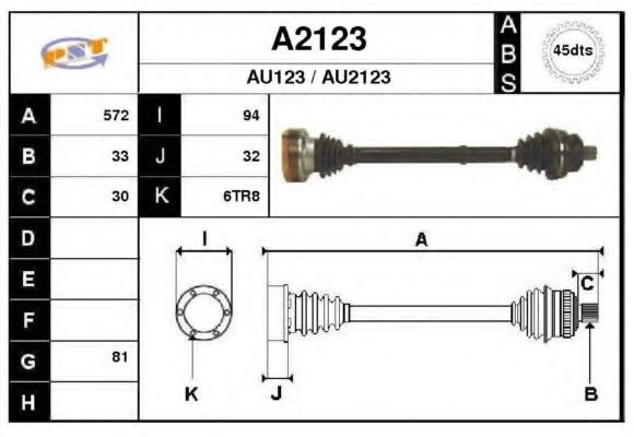 SNRA A2123 Приводной вал для AUDI (Ауди) SNRA A2123 Приводной вал для AUDI (Ауди)