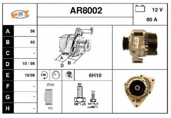 SNRA AR8002 Генератор для ALFA-ROMEO (Алфа-ромэо) SNRA AR8002 Генератор для ALFA-ROMEO (Алфа-ромэо)