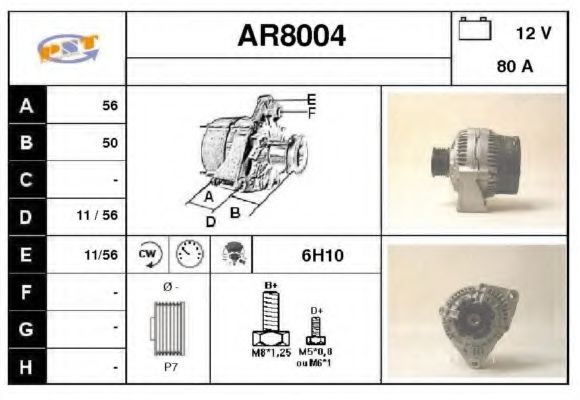 SNRA AR8004 Генератор для ALFA-ROMEO (Алфа-ромэо) SNRA AR8004 Генератор для ALFA-ROMEO (Алфа-ромэо)