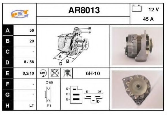 SNRA AR8013 Генератор для ALFA-ROMEO (Алфа-ромэо) SNRA AR8013 Генератор для ALFA-ROMEO (Алфа-ромэо)