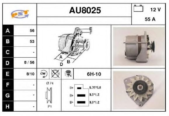 SNRA AU8025 Генератор для AUDI 80 (Ауди 80) SNRA AU8025 Генератор для AUDI 80 (Ауди 80)