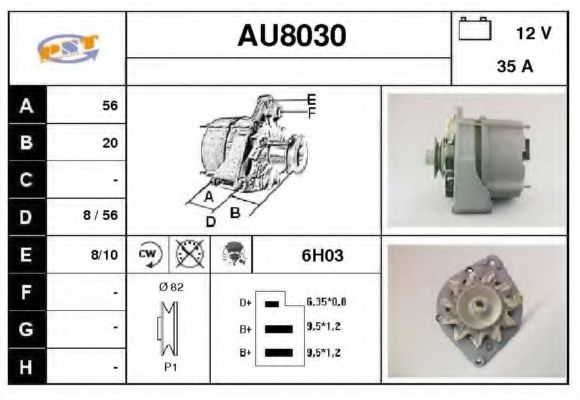 SNRA AU8030 Генератор для AUDI 80 (Ауди 80) SNRA AU8030 Генератор для AUDI 80 (Ауди 80)