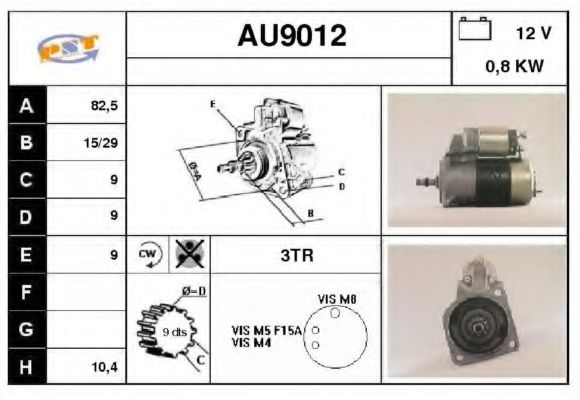 SNRA AU9012 Стартер для AUDI 80 (Ауди 80) SNRA AU9012 Стартер для AUDI 80 (Ауди 80)