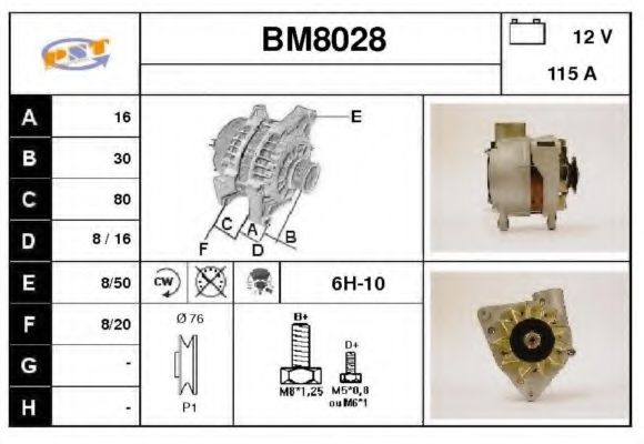 SNRA BM8028 Генератор для BMW 7 (Бмв 7) SNRA BM8028 Генератор для BMW 7 (Бмв 7)