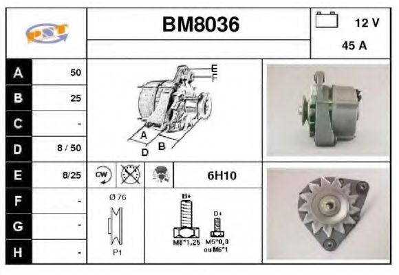 SNRA BM8036 Генератор для BMW 3 (Бмв 3) SNRA BM8036 Генератор для BMW 3 (Бмв 3)
