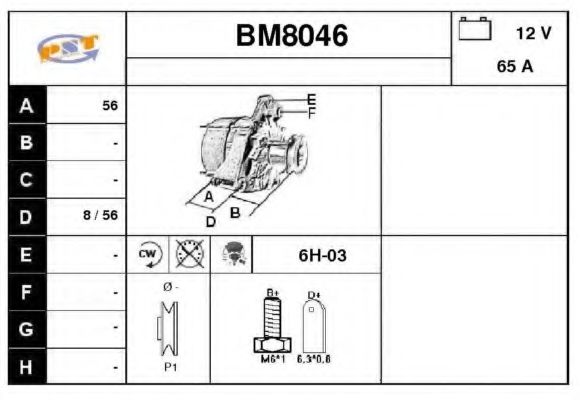 SNRA BM8046 Генератор для BMW 5 (Бмв 5) SNRA BM8046 Генератор для BMW 5 (Бмв 5)