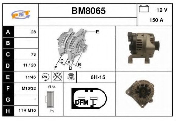 SNRA BM8065 Генератор для BMW Z4 (Бмв Z4) SNRA BM8065 Генератор для BMW Z4 (Бмв Z4)