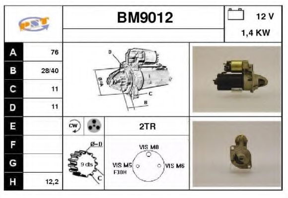 SNRA BM9012 Стартер для BMW 7 (Бмв 7) SNRA BM9012 Стартер для BMW 7 (Бмв 7)