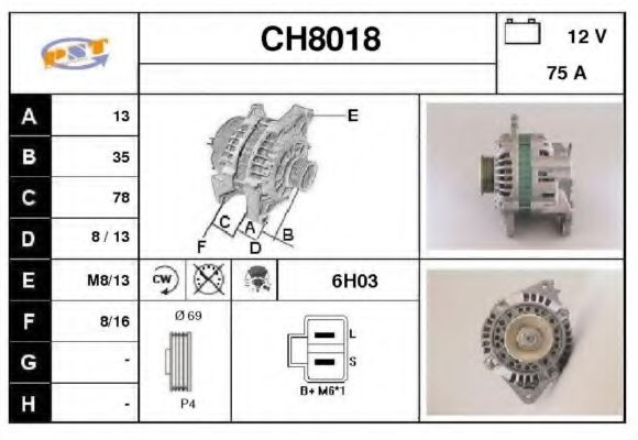 SNRA CH8018 Генератор для HYUNDAI SONATA III (Хендай Соната 3) SNRA CH8018 Генератор для HYUNDAI SONATA III (Хендай Соната 3)