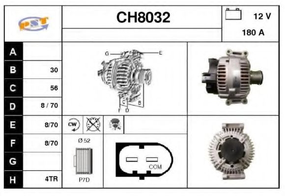 SNRA CH8032 Генератор для MERCEDES-BENZ SPRINTER 3,5-T (Мэрcэдэс-бэнз Спринтэр 3,5-т) SNRA CH8032 Генератор для MERCEDES-BENZ SPRINTER 3,5-T (Мэрcэдэс-бэнз Спринтэр 3,5-т)