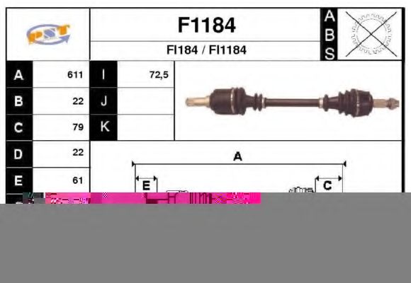 SNRA F1184 Приводной вал для FIAT 500 C (Фиат 500 c) SNRA F1184 Приводной вал для FIAT 500 C (Фиат 500 c)