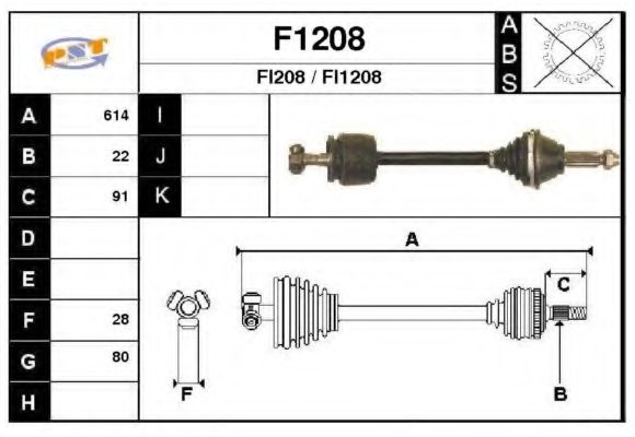 SNRA F1208 Приводной вал для FIAT STRADA (Фиат Страда) SNRA F1208 Приводной вал для FIAT STRADA (Фиат Страда)